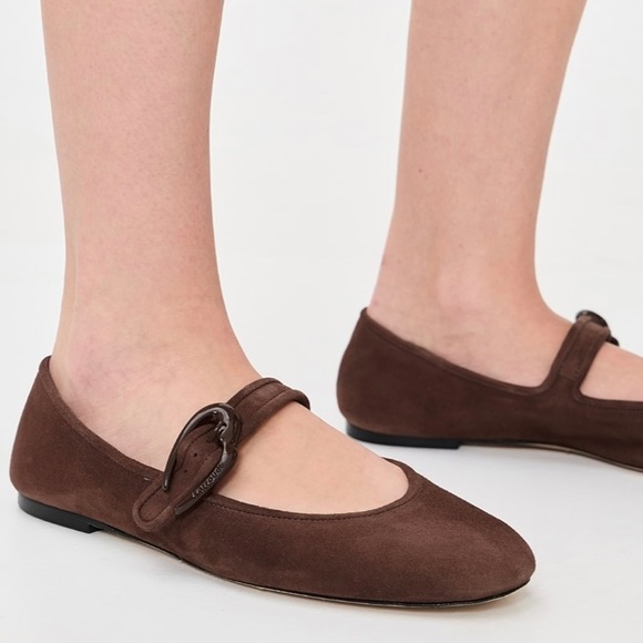 Larroude Shoes - Larroude Chocolate Brown Suede Flats